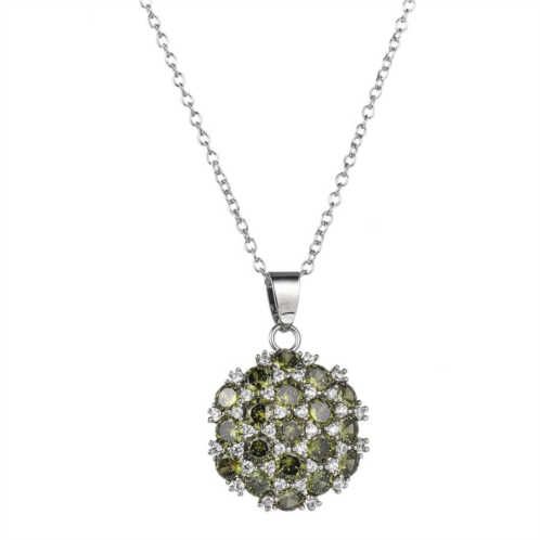 A&M Silver Tone Olive Flower Cluster Pendant Necklace