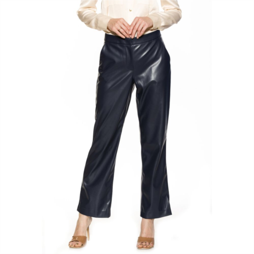 Womens ALEXIA ADMOR Faux-Leather Fitted Wide-Leg Pants