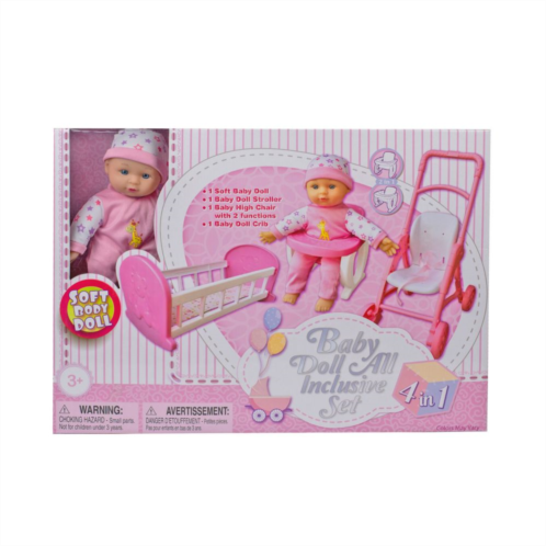 Kid Concepts 13-Inch Soft Body Doll 4-in-1 Set