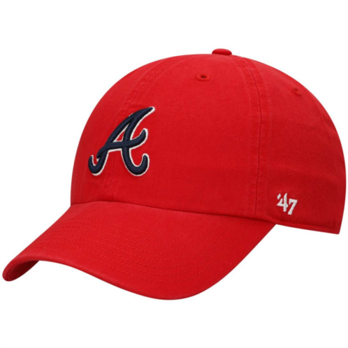 Unbranded Mens 47 Red Atlanta Braves Clean Up Adjustable Hat