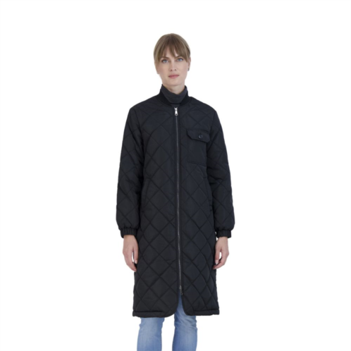 Womens Sebby Collection Quilted Long Jacket