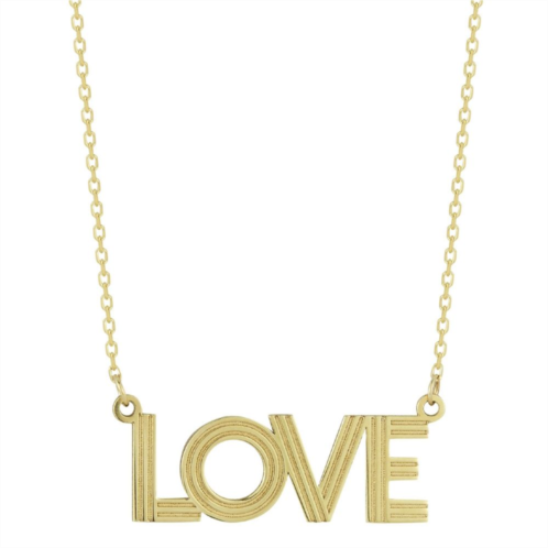 LUMINOR GOLD 14k Gold Vintage LOVE Pendant Necklace