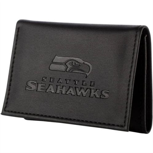 Unbranded Mens Black Seattle Seahawks Hybrid Tri-Fold Wallet