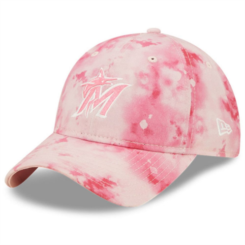 Womens New Era Pink Miami Marlins 2022 Mothers Day 9TWENTY Adjustable Hat