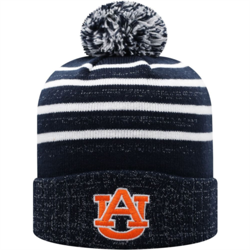 Womens Top of the World Navy Auburn Tigers Shimmering Cuffed Knit Hat with Pom