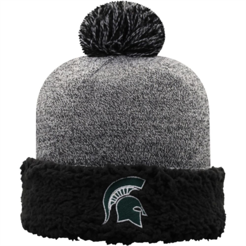 Womens Top of the World Black Michigan State Spartans Snug Cuffed Knit Hat with Pom
