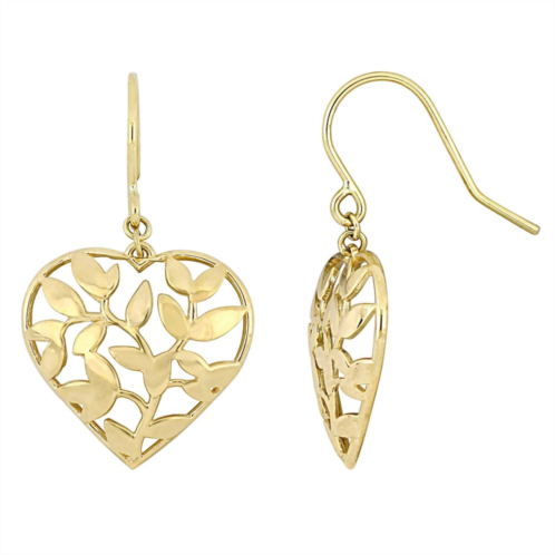 Stella Grace 10k Gold Floral Heart Hook Earrings