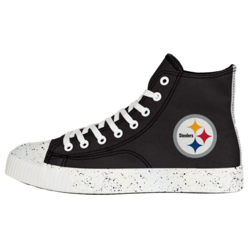 Mens FOCO Pittsburgh Steelers Paint Splatter High Top Sneakers