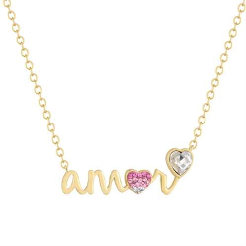 Crystal Collective Gold Plated Amor Heart Necklace