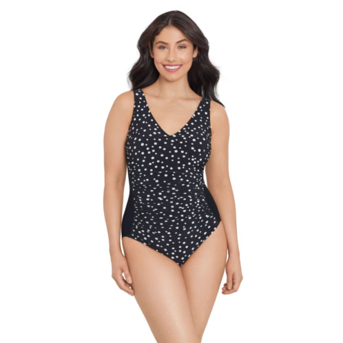 Womens Trimshaper Cosmic Dots Allover Control One-Piece Swimsuit
