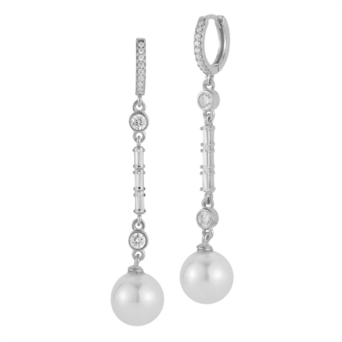 Sunkissed Sterling Freshwater Cultured Pearl & Cubic Zirconia Drop Earrings