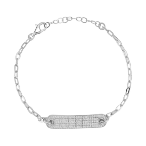 Sunkissed Sterling Cubic Zirconia Bar Chain Bracelet