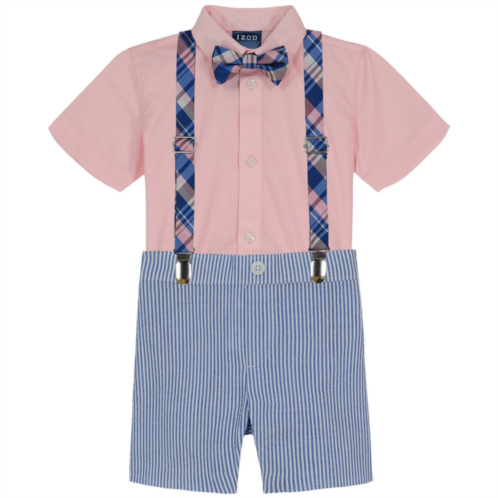 Baby & Toddler Boy IZOD 4 Piece Suspenders Shirt Set