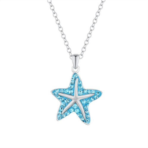 Crystal Collective Silver Plated Crystal Starfish Pendant Necklace