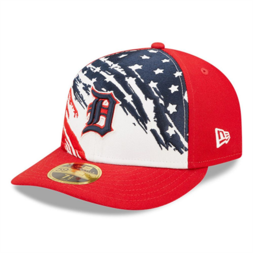 Mens New Era Red Detroit Tigers 2022 4th of July Low Profile 59FIFTY Fitted Hat