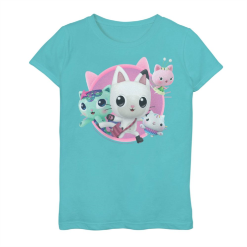 Licensed Character Girls 7-16 Gabbys Dollhouse Group Cats Graphic Tee