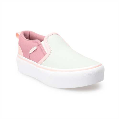 Vans Asher Girls Platform Slip-On Shoes