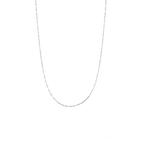 PRIMROSE Sterling Silver Textured Flat Link Chain Necklace