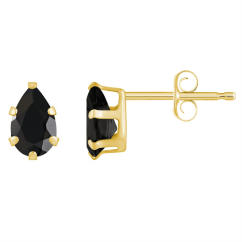 Celebration Gems 10k Gold Pear Shape Onyx Stud Earrings