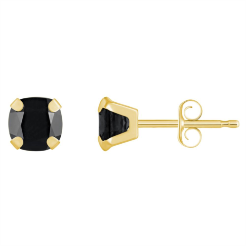 Celebration Gems 10k Gold Cushion Onyx Stud Earrings