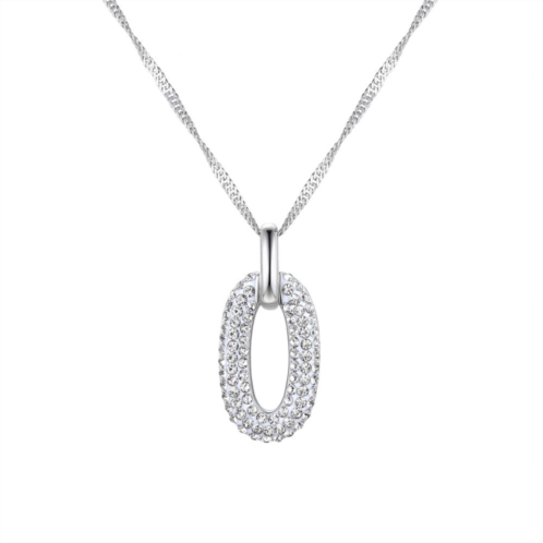 Chrystina Crystal Oval Pendant Necklace