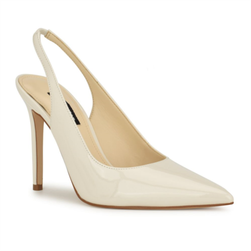 Nine West Feather Womens Leather Sling Back Pumps