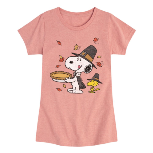 Licensed Character Girls 7-16 Peanuts Thanksgiving Pie Graphic Tee