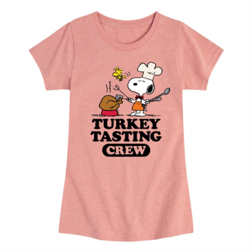 Licensed Character Girls 7-16 Peanuts Turkey Tasting Crew Graphic Tee