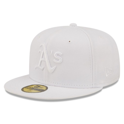 Mens New Era Oakland Athletics White on White 59FIFTY Fitted Hat