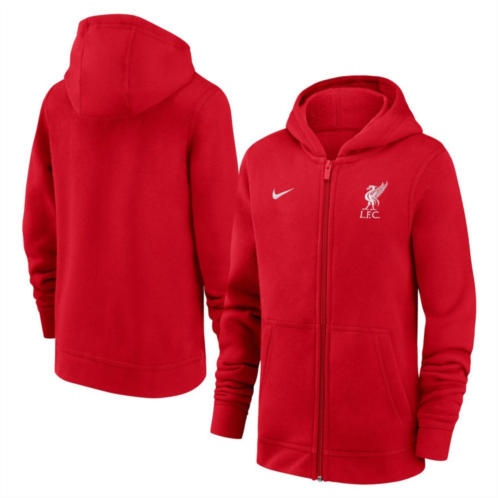 Youth Nike Red Liverpool Club Full-Zip Hoodie
