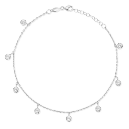 Sunkissed Sterling Silver Over Cubic Zirconia Anklet
