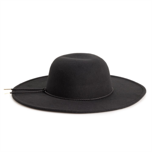 Womens Nine West Vegan Leather Braid Floppy Hat
