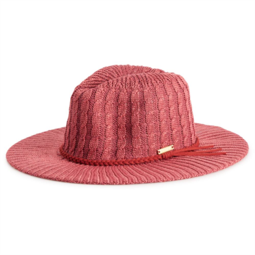 Womens Nine West Cable Knit Packable Panama Hat