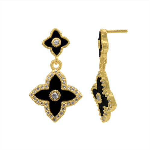 Adornia Brass Clover Drop Earrings