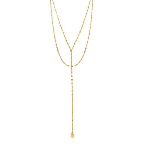 Adornia 14k Gold Plated Double Layer Y-Necklace