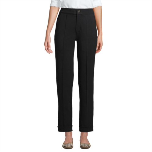 Petite Lands End Starfish High-Rise Pintuck Straight-Leg Ankle Pants