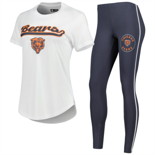 Unbranded Womens Concepts Sport White/Charcoal Chicago Bears Sonata T-Shirt & Leggings Sleep Set