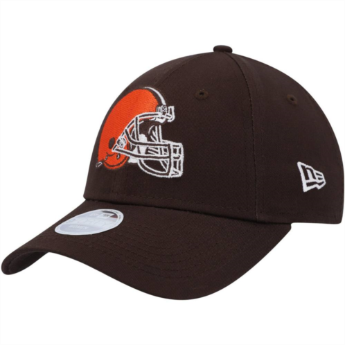 Womens New Era Brown Cleveland Browns Simple 9FORTY Adjustable Hat