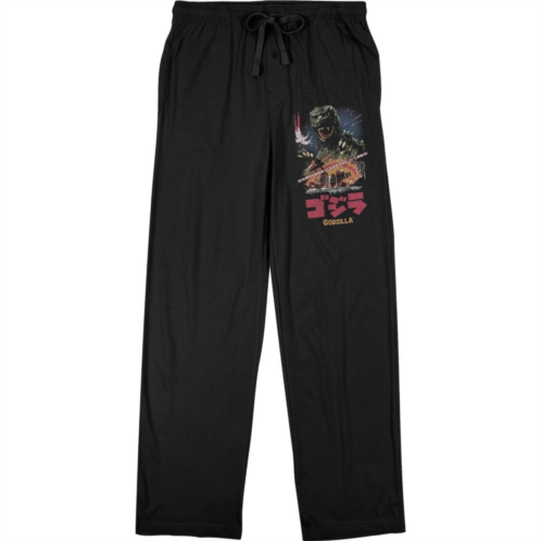 Licensed Character Mens Mens Black Godzilla Sleep Pants