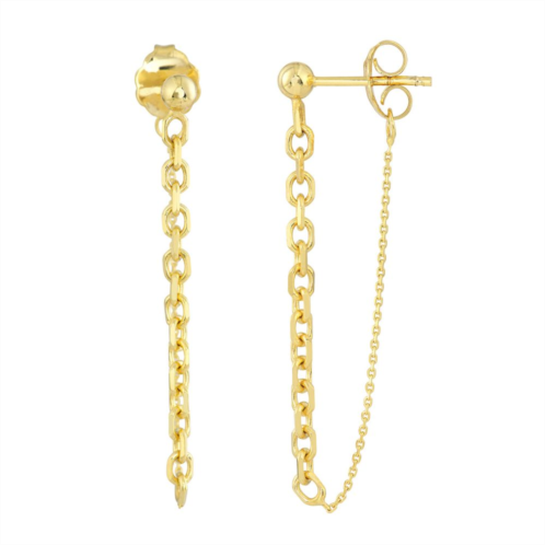 Unbranded 14k Gold Mixed Chain Front-to-Back Earrings