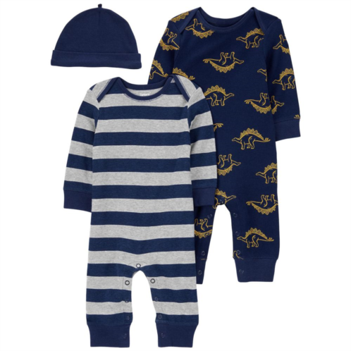 Baby Boy Carters Coveralls & Hat Set