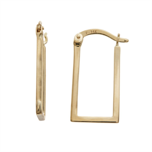 Au Naturale 14k Gold Rectangle Hoop Earrings