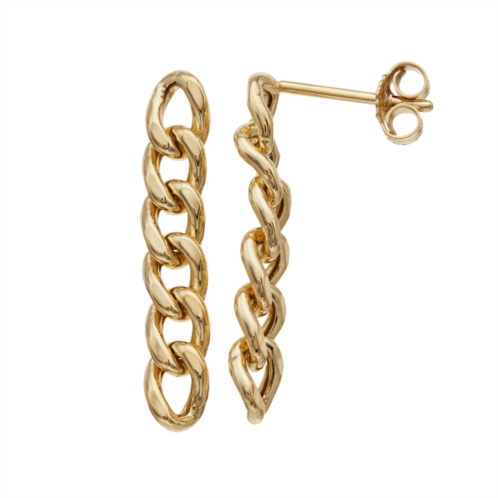 Au Naturale 14k Gold Curb Link Drop Earrings