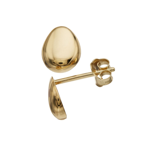 Au Naturale 14k Gold Round Teardrop Stud Earrings