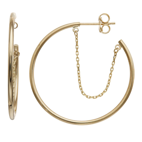 Au Naturale 10k Gold Open Hoop Earrings