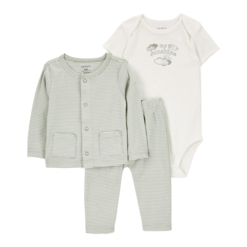 Baby Carters Cardigan, Bodysuit & Pants Set