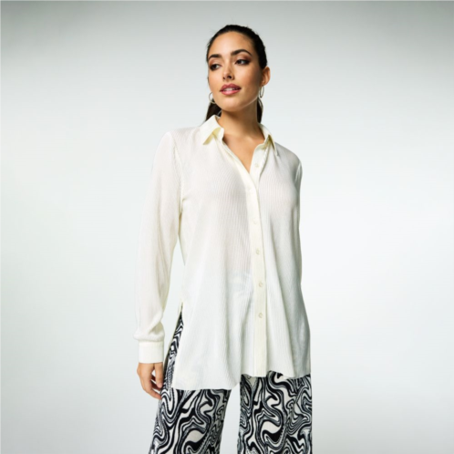 Womens INTEMPO Relaxed Accordion Shirt