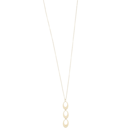 Au Naturale 10k Gold Three Oval Drop Necklace