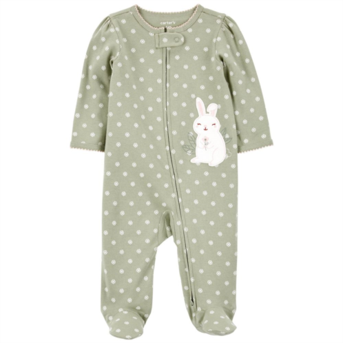 Baby Girl Carters Bunny 2-Way Zip Sleep & Play