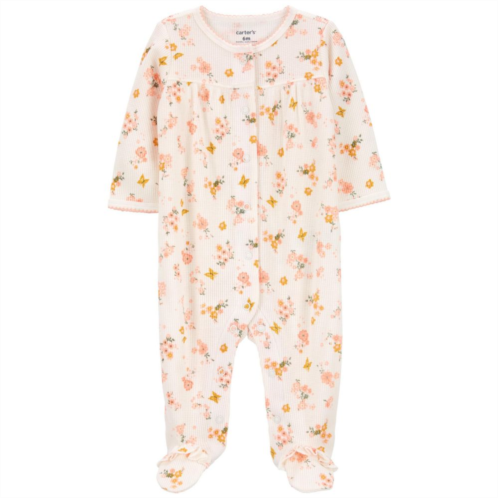 Baby Girl Carters Floral Snap-Up Thermal Sleep & Play
